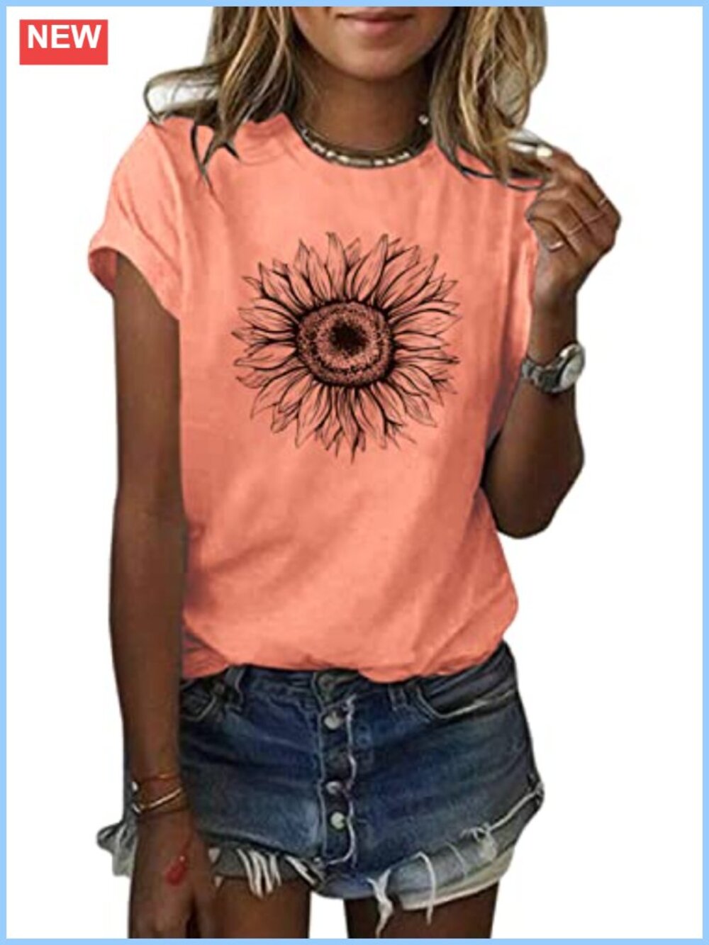 Women's Summer Sunflower Graphic T-Shirt Short Sleeve Loose Casual Top